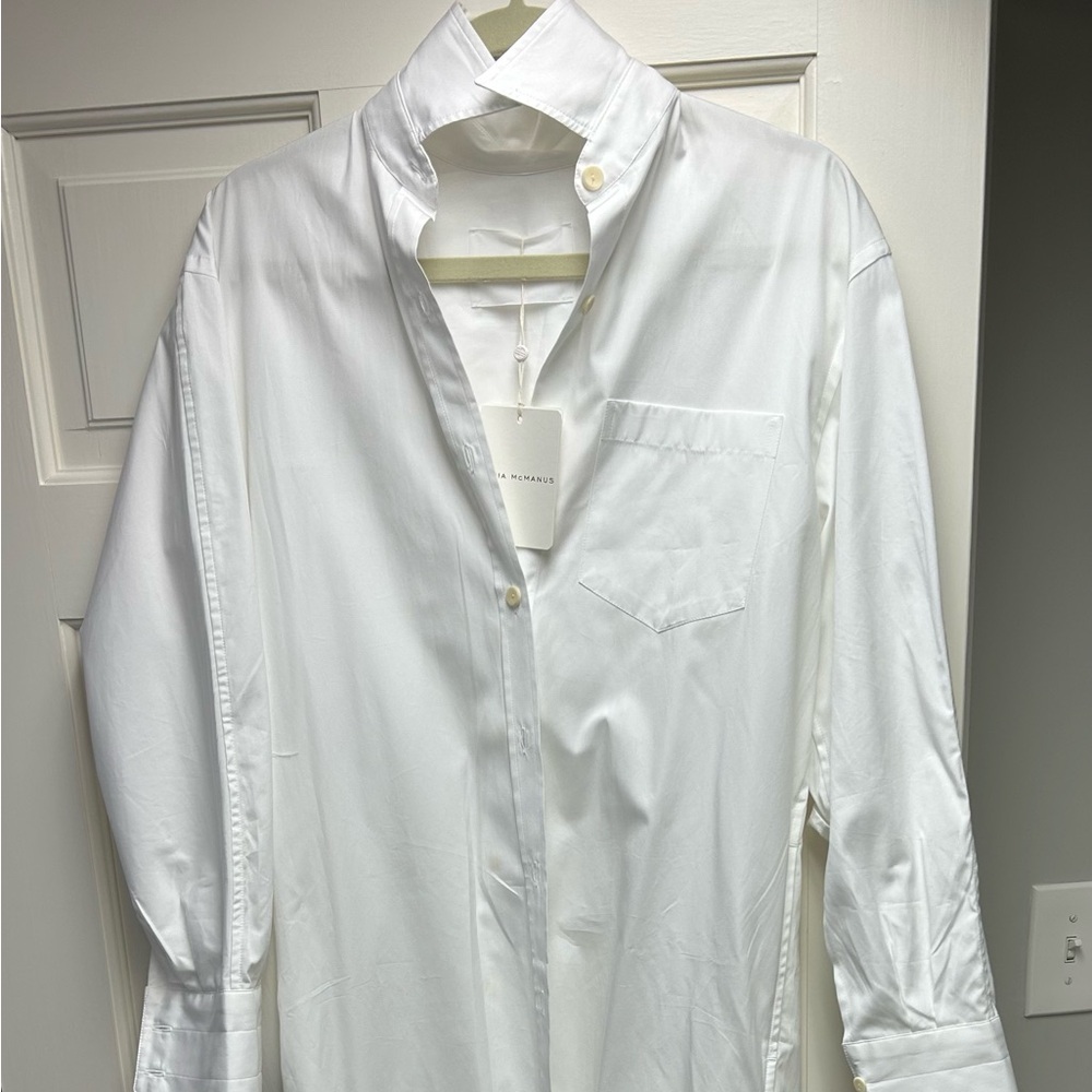 Maria McManus white cape shirt dress, NWT